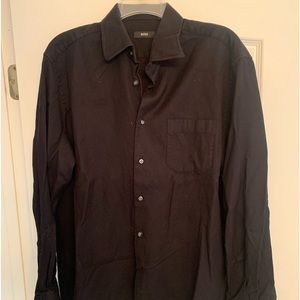 Barely worn Boss men’s button down, black shirt